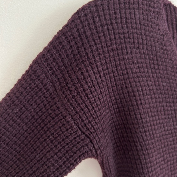 Aritzia Wilfred Free Waffle Knit V-Neck Sweater Deep Purple Size XXS - Picture 4 of 8